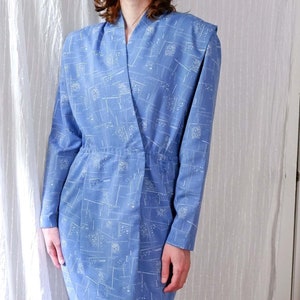 Medium/Large | 50&#39;s/60&#39;s handmade patterned woven wrap dress