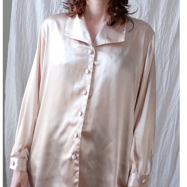 Golden Satin Front Pleated Blouse Top