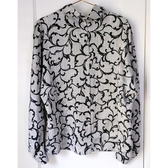 Size 12/Large | 70s/80s polyester woven silver me… - image 3