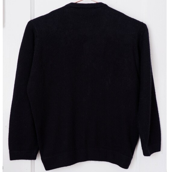 XS | 1950s acrylic black cardigan sweater with gl… - image 5