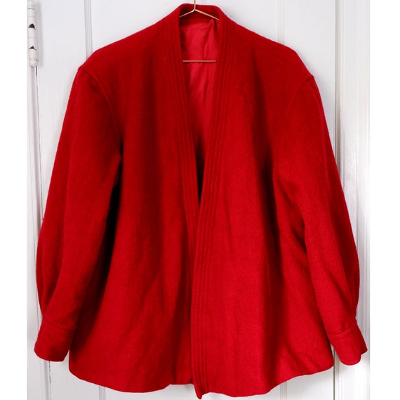 Size 14/One Size | Vintage wool cherry red robe s… - image 3