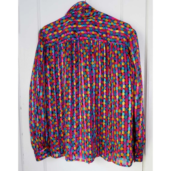Medium/Large | 80s colorful dot patterned vintage… - image 4