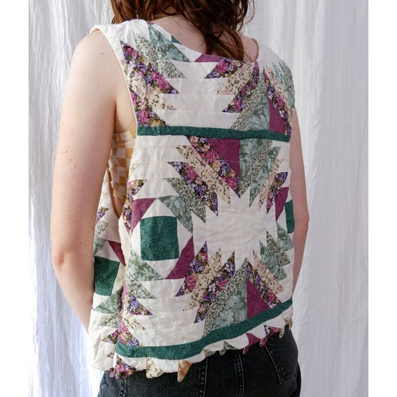 One size/Large | Vintage quilted floral abstract … - image 1