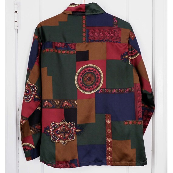 Medium | 90s polyester patchwork multi color coll… - image 4