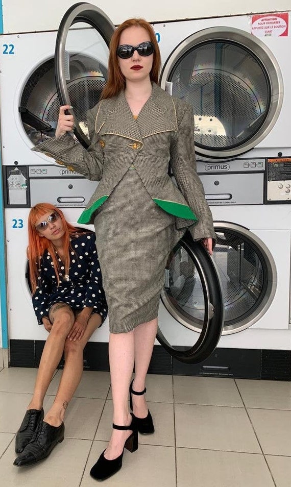 Madame Grès vintage 70's ensemble peplum jacket pe