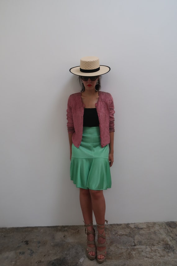 Alaia mint green knit skirt