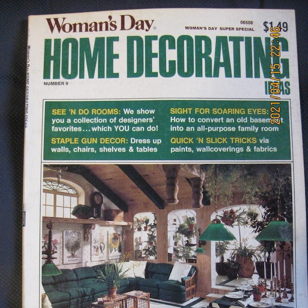 Womans Day Home Decorating Ideas; Vintage Retro home design, decor; furniture ideas; DIY projects; floor plans; layout, flow; remodel, rehab