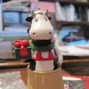 Vintage Hallmark Cows of Bali Christmas Ornament, 1995, Original Box