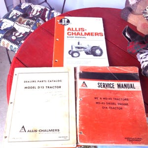 Vintage Allis Chalmers Tractor Farm Equipment Repair: Service Manual, Dealer Parts Catalog, Shop Manual. Mechanic maintenance reference book