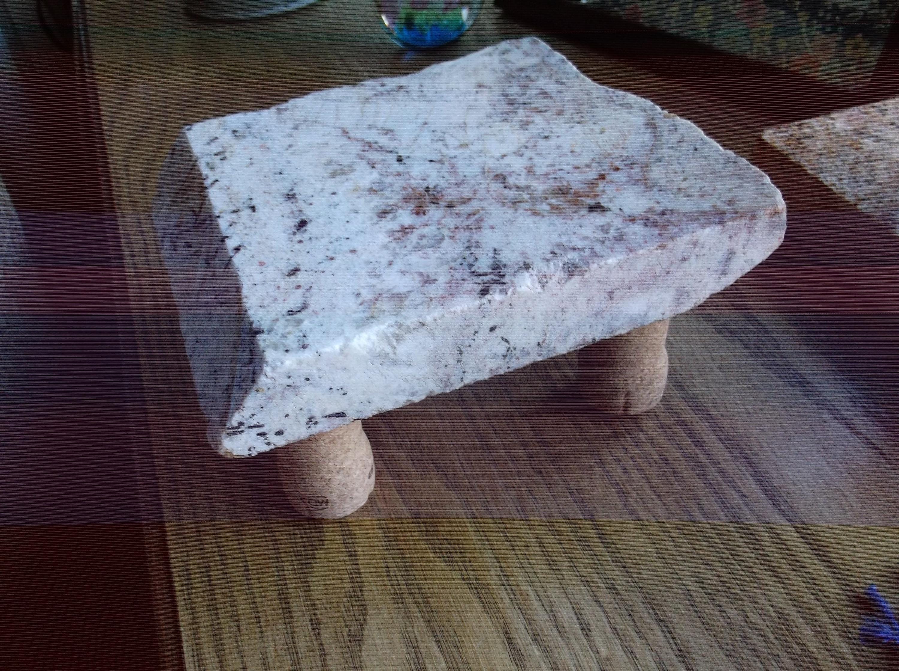 Cork Risers Granite Cheese Board: Vintage Stone Riser With Wine Cork Legs - Etsy