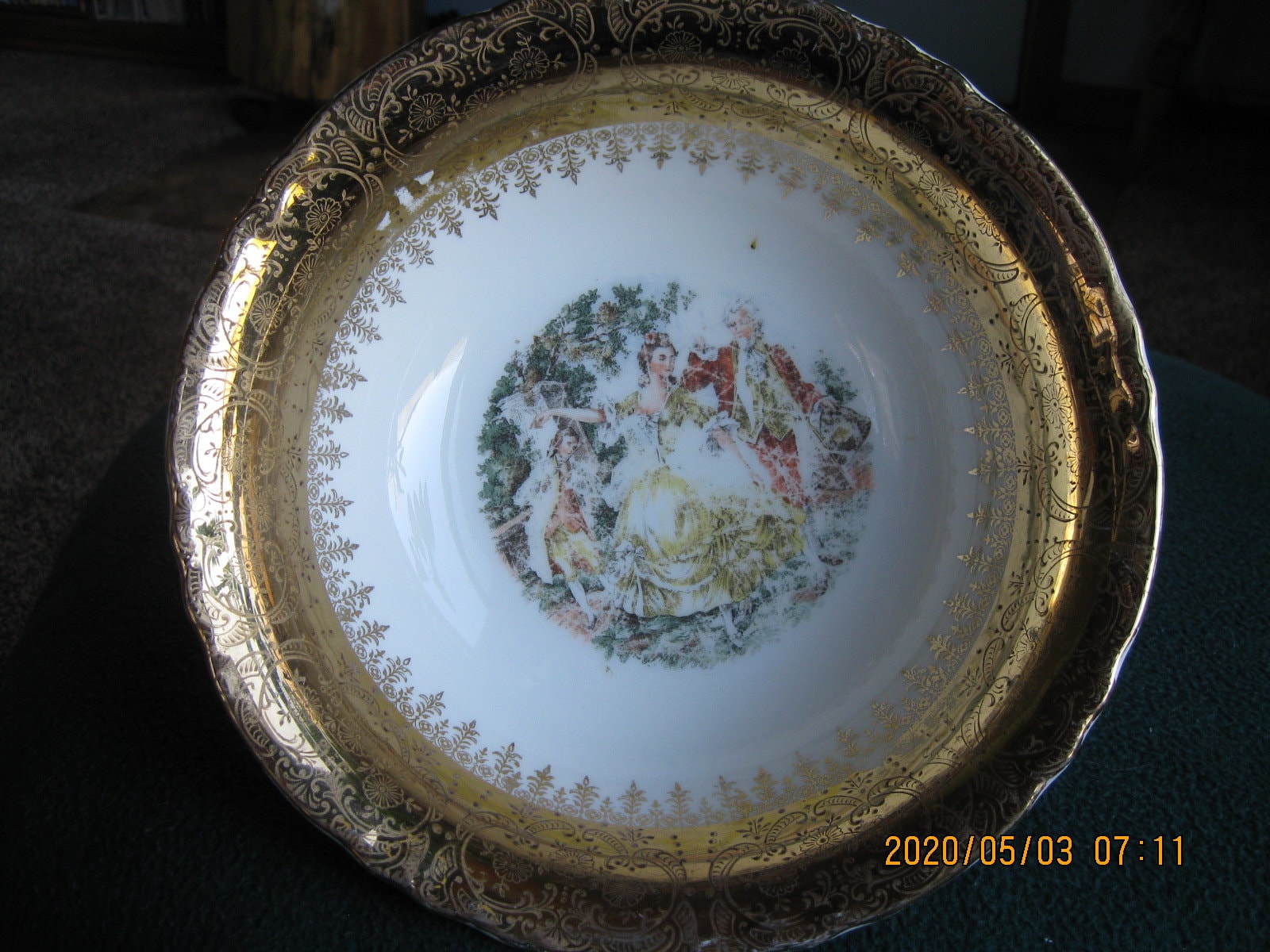 22 Carat warranted gold rimmed H. K. China Serving bowl Hand Etsy