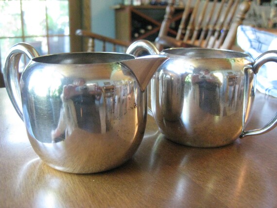 Keystonwear Silverplated Creamer & Sugar Set: 2.5" Vintage Silver Service