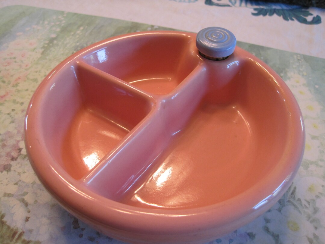 Antique Baby / Child Divided Warming Dish. Infant, Toddler Plate. 3