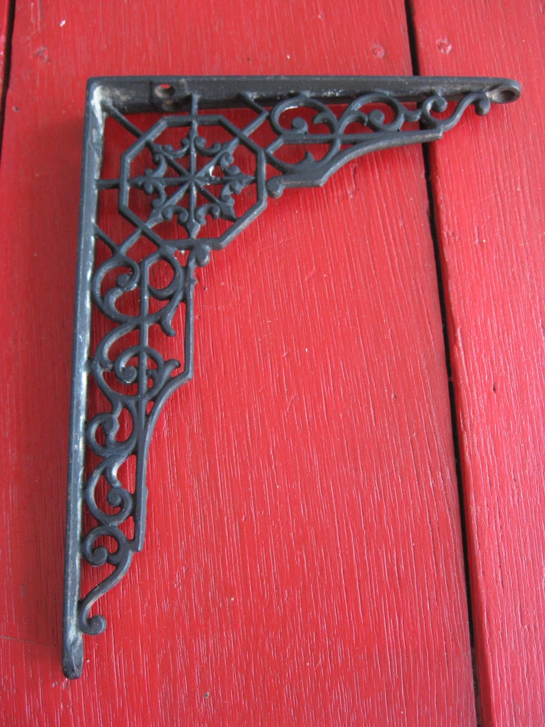 Antique Wrought Iron Shelf Bracket Filigree Trim Cornice Etsy