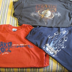 Vintage Hard Rock Cafe T Shirt; Hard Rock London, UK, England; Hard Rock Atlanta, GA. Unisex t shirt. Pullover jersey. Authentic, 90's shirt