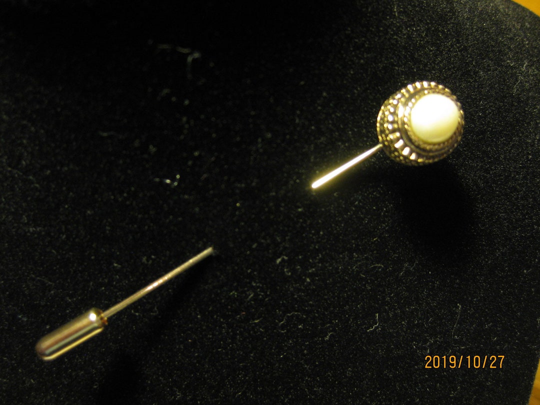 Vintage | Hair Pin | Minimal Gold Hair Stick with Blackish Faux Pearl 2PCS Gold Metal X Shaped Hair Pins Decorative Fancy Hair  main image 4