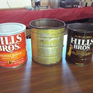 Vintage Hills Brothers Coffee Tin. Classic 1, 2, 3 Pound Size Old