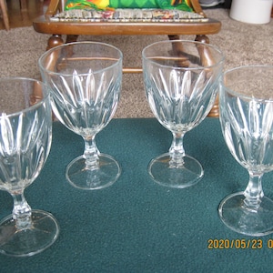 Vintage Crystal Diamant Goblets (Set of 4) - Mid-Century Stemware