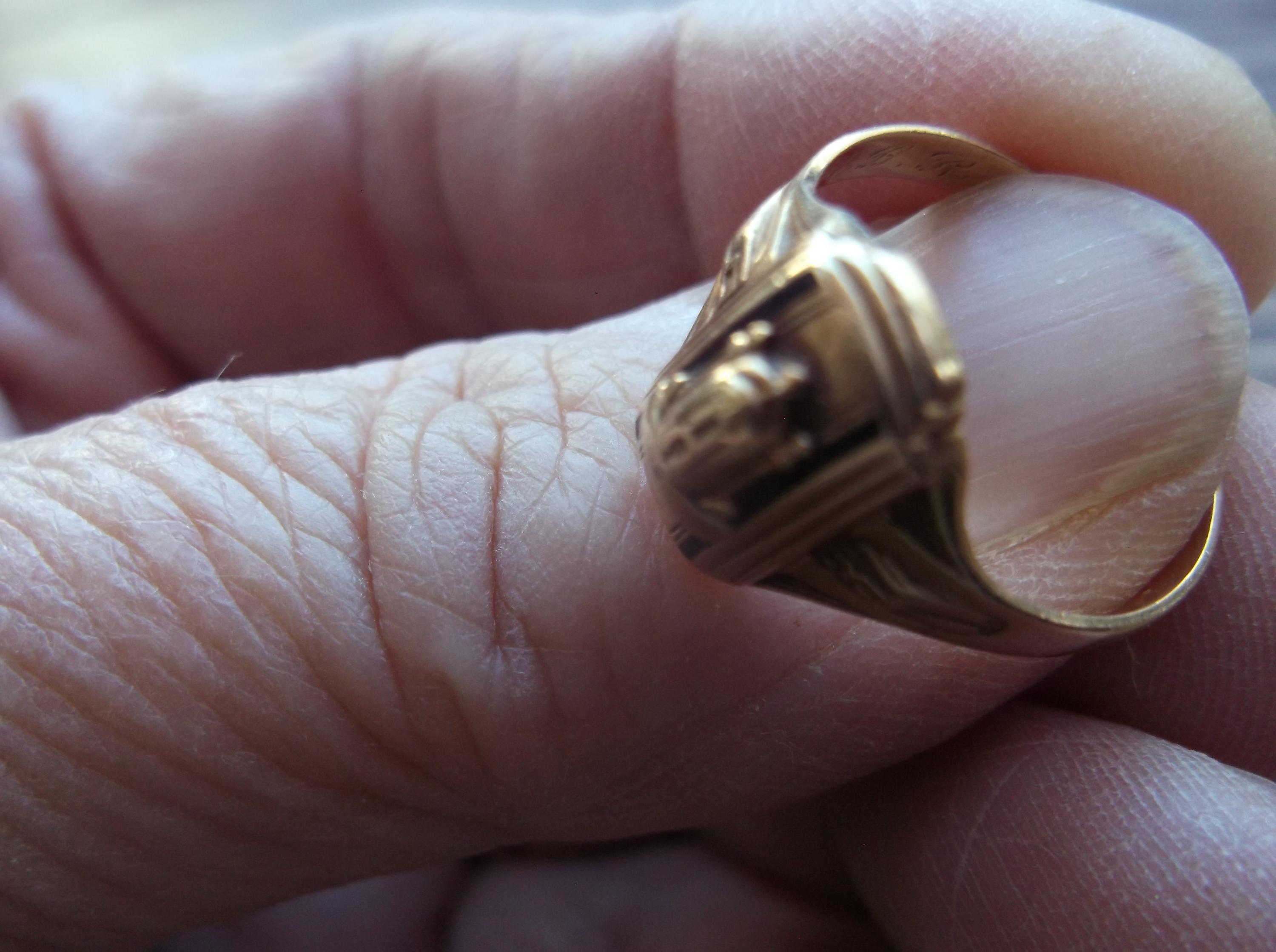 Vintage High School Class Ring: A, 1937, 10K Solid Gold Yellow 