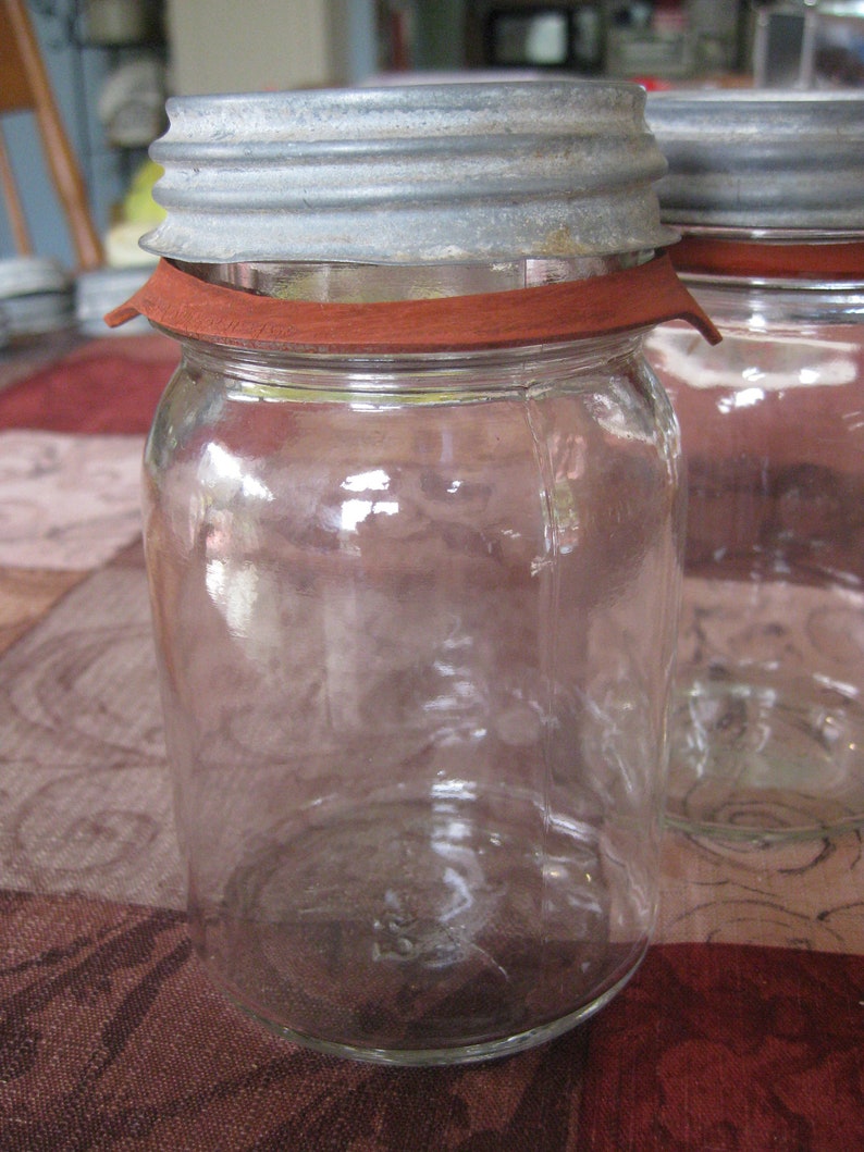 Pint Canning Jar With Zinc Cap Red Rubber Seal. Hazel Atlas Etsy