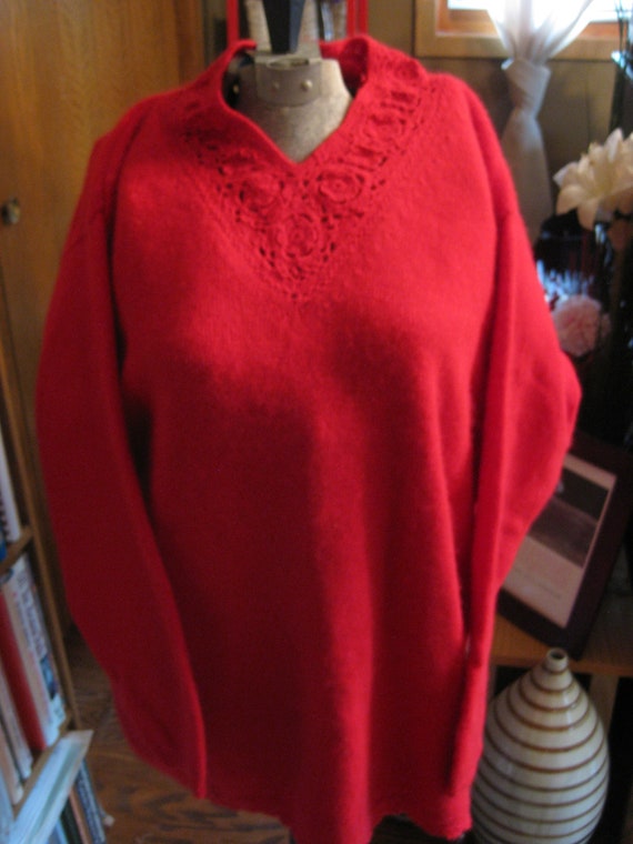 Vintage Lambswool Angora Rabbit Hair Sweater Red Wool - Etsy Vintage Lambswool Angora Rabbit Hair Sweater Red Wool - Etsy