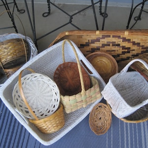 Vintage Wicker Basket Collection: Woven Bread, Flower, & Gathering Baskets