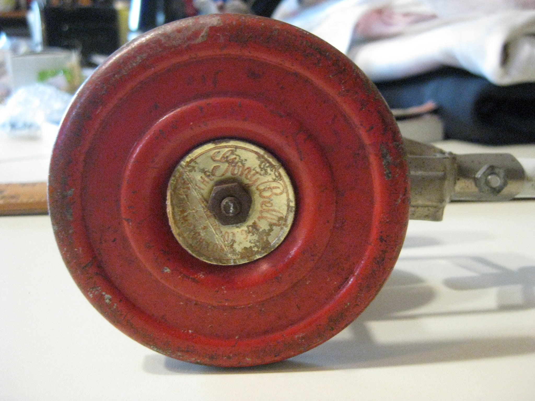 Rare Vintage Gong Bell Mfg Co Walking Stick Wheeled Musical Etsy