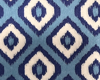 3 Decoupage Paper Cocktail Napkins Light and Dark Blue Ikat