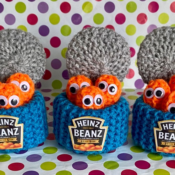 Knitted Baked Beans - Heinzz - Quirky Unique Gift- Birthday Present -Novelty -Cheer Up Gift - Gift for him - Gift for her - Food Lover Gift