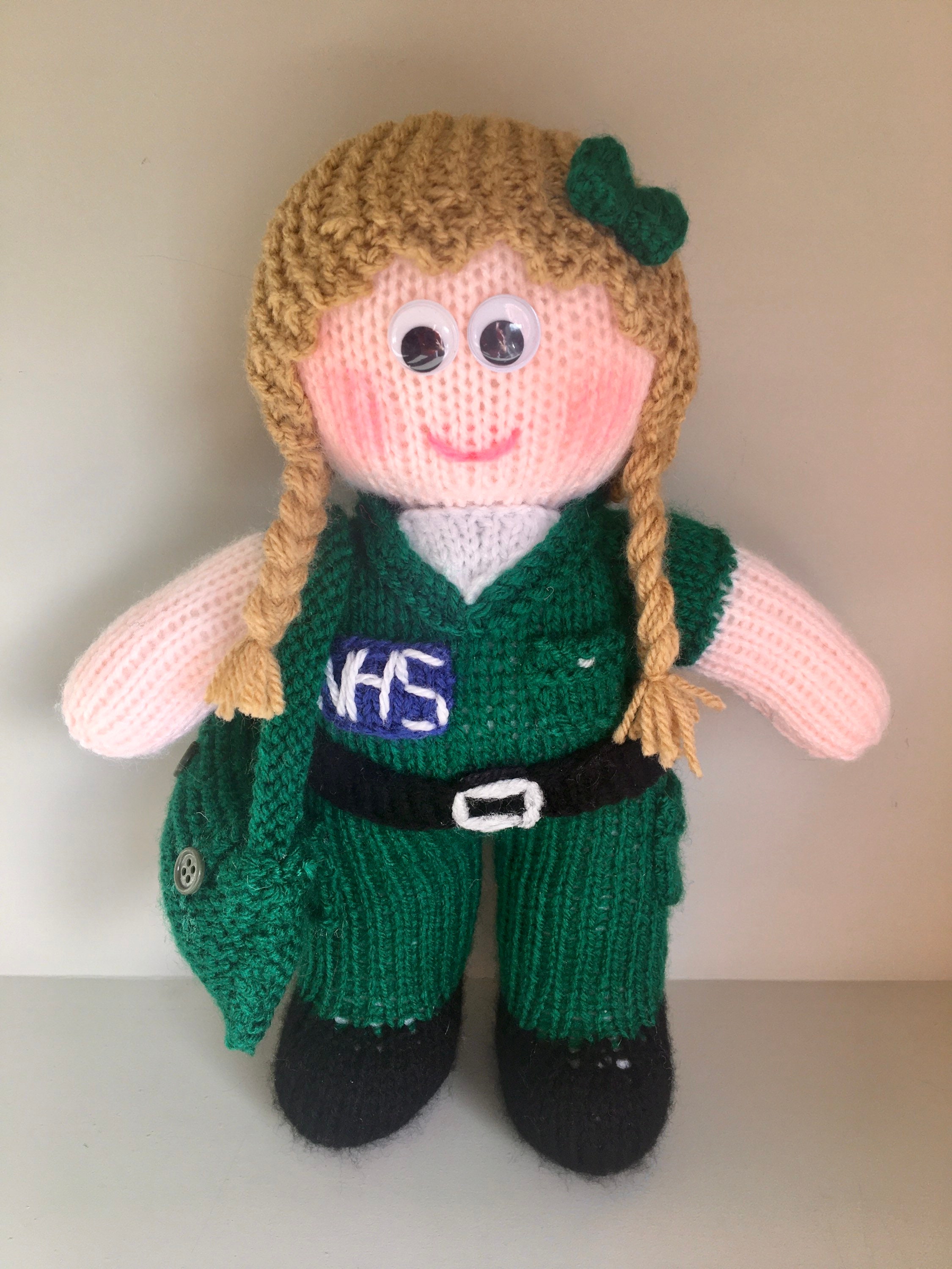 Knitted Paramedic Doll Novelty Gift 