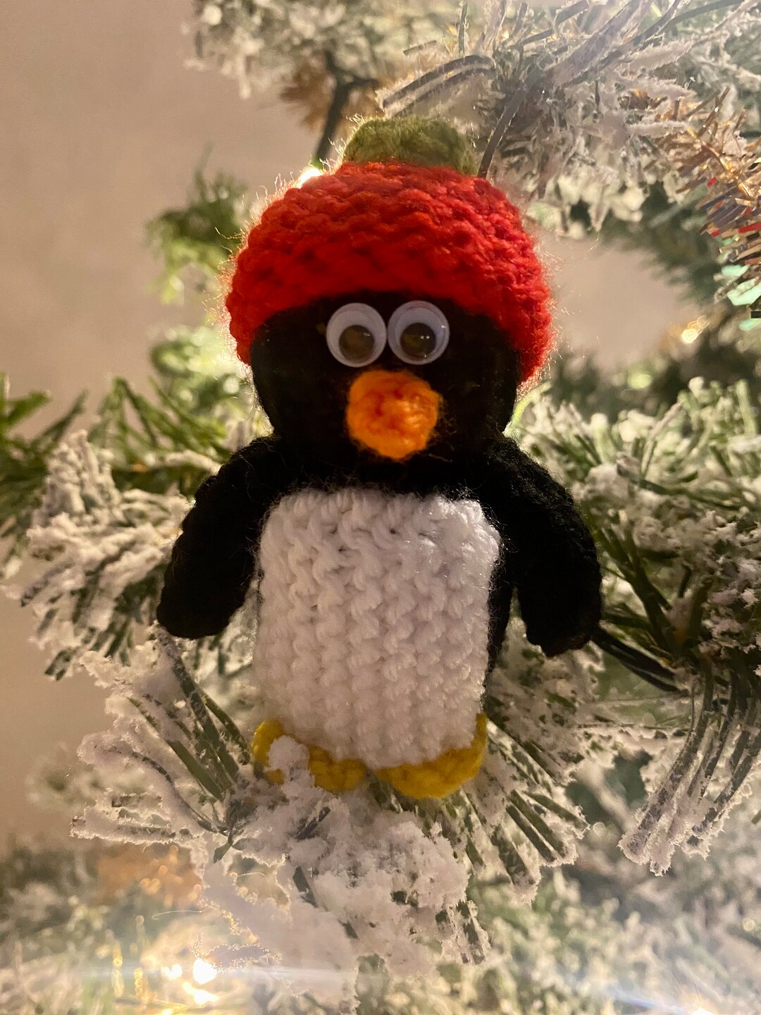 Knitted Penguin Christmas Tree Decorations Knitted Xmas Doll Stocking