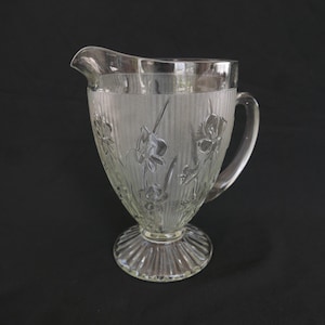 Vintage Jeannette Clear Iris 56 Oz Pitcher
