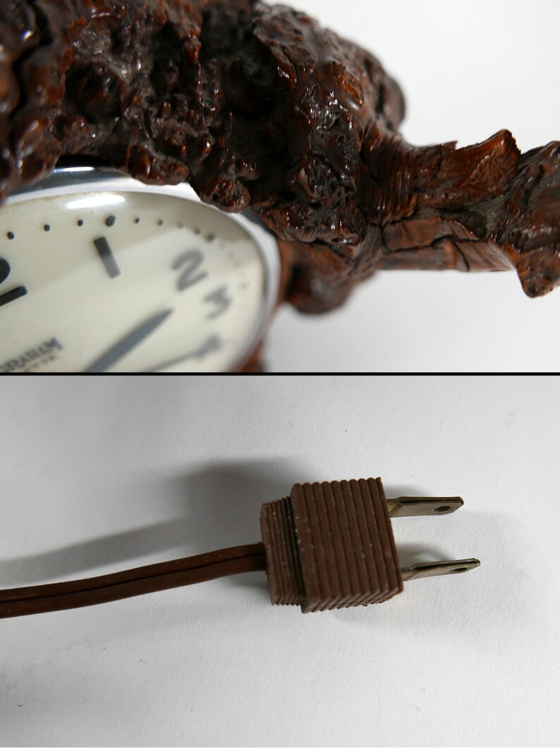 Vintage Ingraham Clock Mounted in Wood One of a Kind Etsy