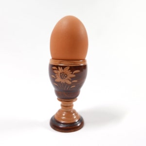 Vintage Carved Wood Egg Cup - Germany