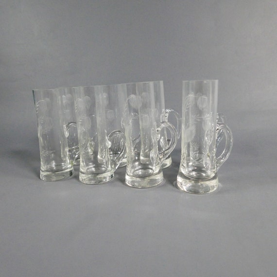 Vintage Royal Moselle Blown Glass Shot Glasses With Handles Etsy