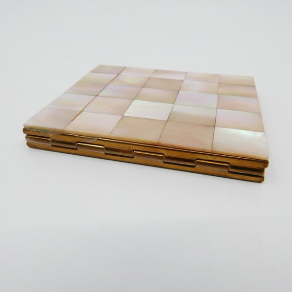 Vintage Mother of Pearl / Nacre and Brass Powder … - image 4