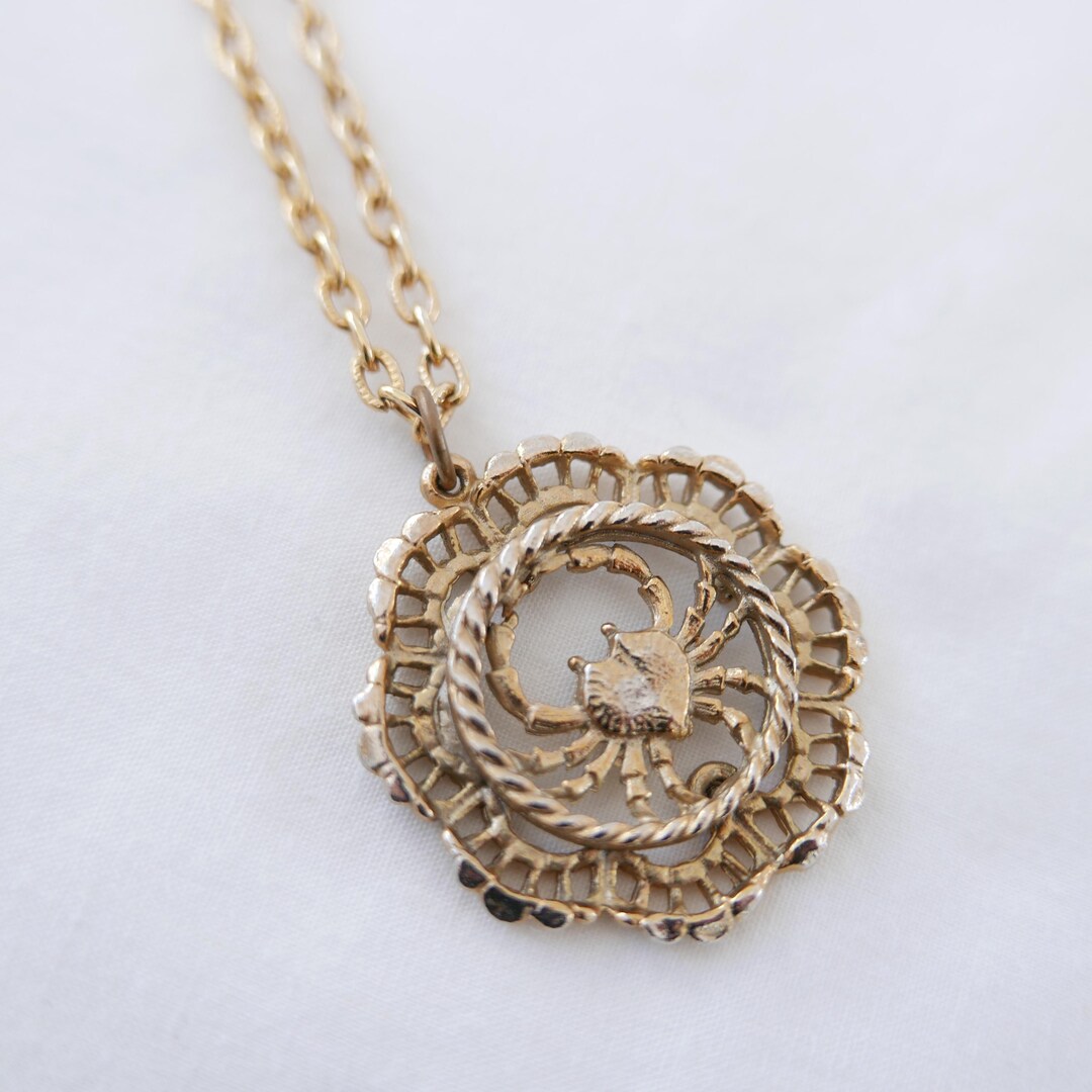 Vintage Gold Plated Chain With Crab Cancer Zodiac Sign Pendant - Etsy