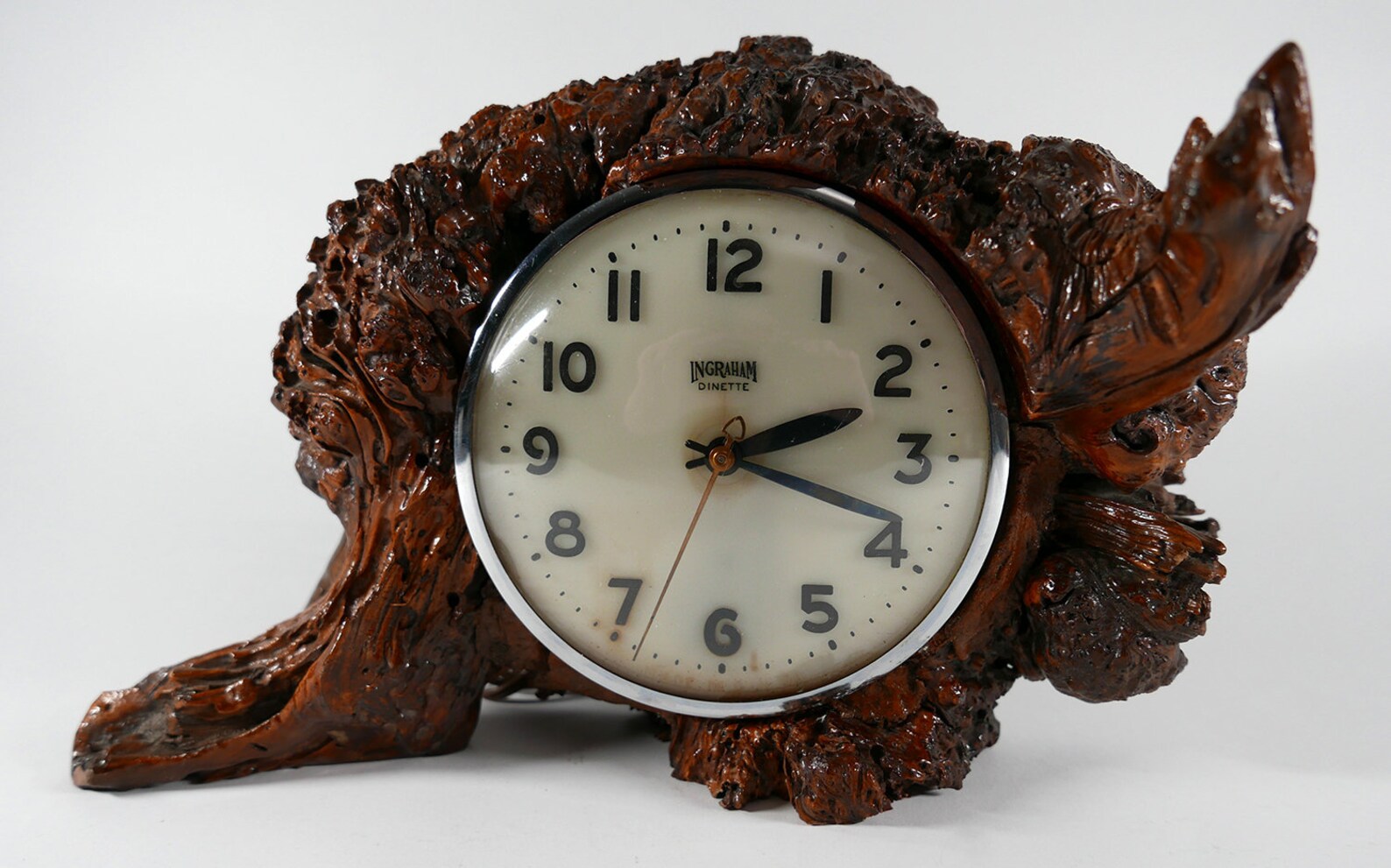 Vintage Ingraham Clock Mounted in Wood One of a Kind Etsy