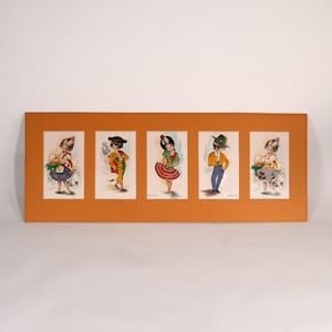 Vintage Fransisca Gallarda umrahmte Postkarten - New Yorker Weltausstellung 1964-65 - Made in Spain