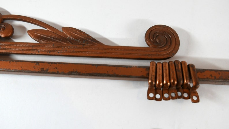 Antique Art Deco Pair of Cast Iron Swing Arm Curtain Rods