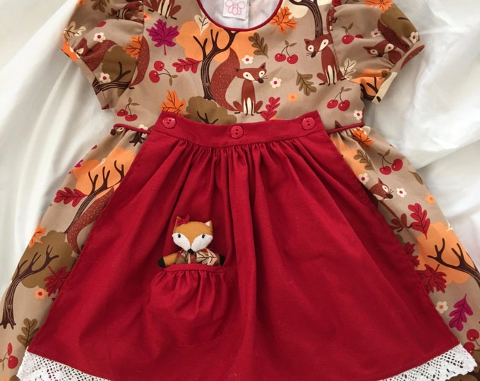 Autumn Foxes Wonderland Dress Size 3T With a Pocket Fox - Etsy