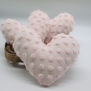 Vintage chenille hearts/ heart bowl filler/ farmhouse Valentine's Day/ shabby chic Valentine's Day/ romantic fabric hearts