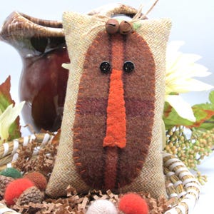Fall mini pumpkin pillow bowl filler/shelf sitter/country decor/farmhouse/primitive folk art/Fall decor/mini Fall pillow/ basket filler