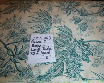 VOICES OF THE PAST TOO FLORAL BROWN LEAF COTTON FABRIC SOLD BY THE YARD
