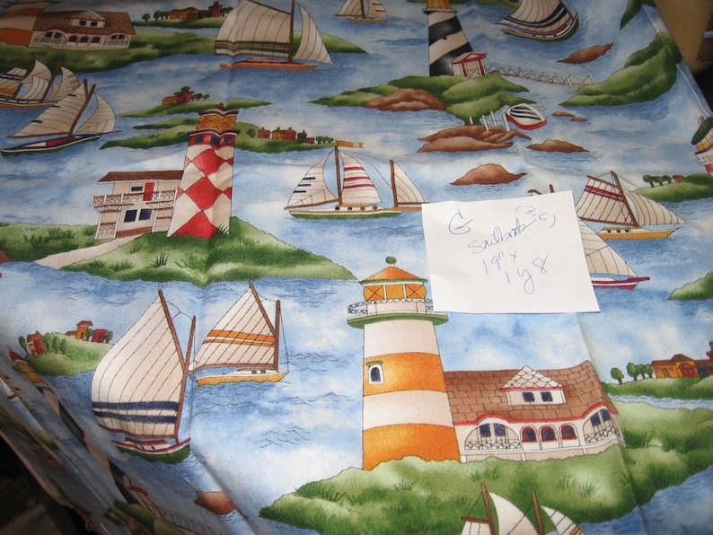 Moda Kaufman Holly Taylor Concord Fabrics Timeless Treasures Sea Life Ocean Lighthouse Coastal Mappanel Beach Quilt Nf 22