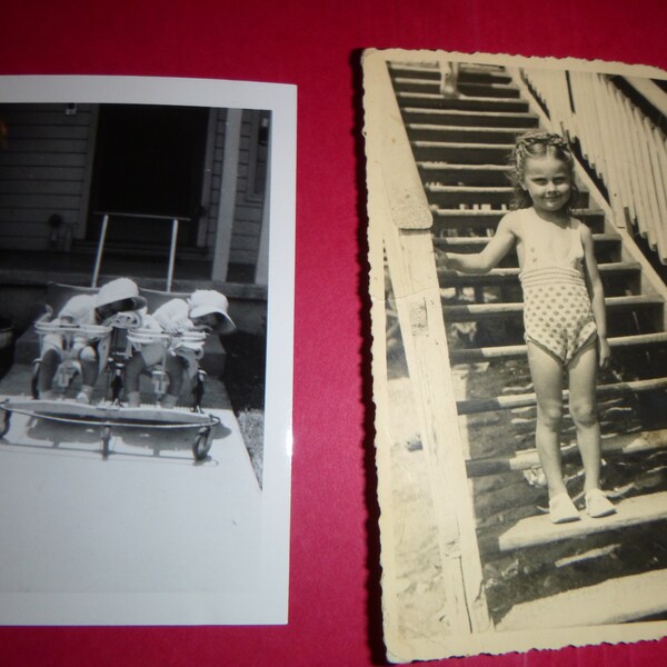 VINTAGE 7 Original Portrait Photos, Black white, 1930s, baby, young child, decor, frame, scrapbook, art, crafting, tot, colorized, nursery