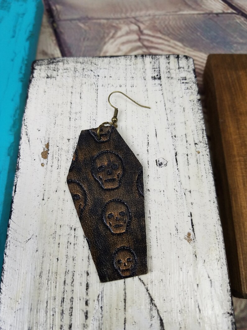 steampunk earrings coffin shape skull accessories bronze skull coffin earrings coffin shape earrings steampunk love skull earrings