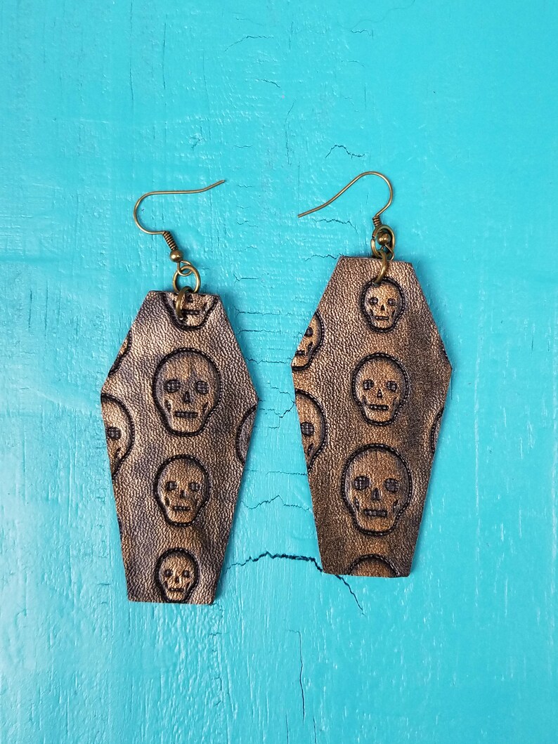 steampunk earrings coffin shape skull accessories bronze skull coffin earrings coffin shape earrings steampunk love skull earrings