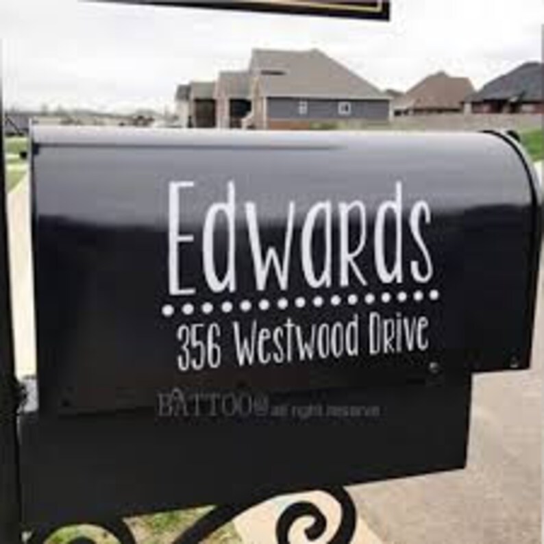 Personalized Mailbox Vinyl Decal Etsy