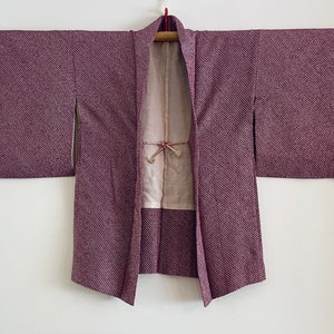 Vintage Japanische Kimono Jacke - Haori - Shibori Lila